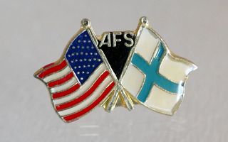 AFS Amerikka Suomi vaihto-opiskelu pinssi