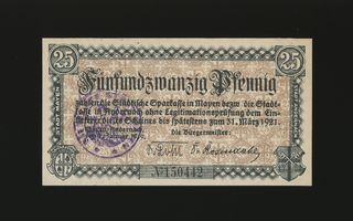 Saksa Notgeld 25 Pfennig, Mayen-Andernach 1.1.1919