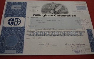 Osakekirja Yhdysvallat Dillingham Corporation 1983