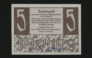 Saksa 5 Pfennig 1947 Württemberg-Hohenzollern