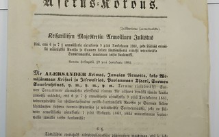 v.1883 Suomen Suuriruhtinanmaan Asetus-Kokous No 40
