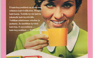 Saludo- ja Lauro-kahvia - lehtimainos A4 laminoitu