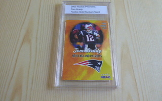 Tom Brady NFL jalkapallokortti kotelossa