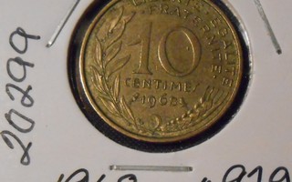 RANSKA  10 Centimes  v.1968  KM#929  Circ