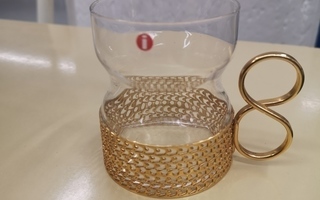 Iittala Sarpaneva TSAIKKA lasi, kullattu pidike,,, 1 kpl