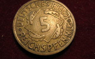 5 reichspfenning 1925A Saksa-Germany.