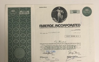 Faberge, Incorporated osakekirja