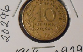RANSKA  10 Centimes  v.1964  KM#929  Circ