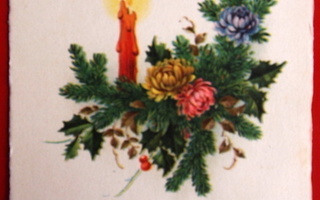 Vanha joulukortti  1900-alkupuoli