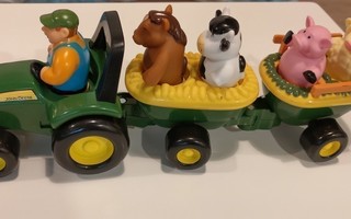 John Deere Animal Sounds Hayride Musical Tractor Toy -lelu