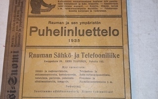 rauman ja ympäristön puh. luettelo 1935