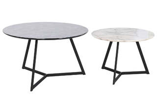 Set of 2 tables DKD Home Decor Musta 80 x 80 x 4
