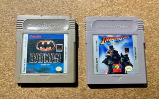 Nintendo Gameboy pelit Batman ja Indiana Jones: The last cru