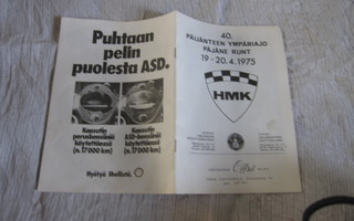 40 PÄIJÄNTEEN YMPÄRIAJO 1975 käsiohjelma