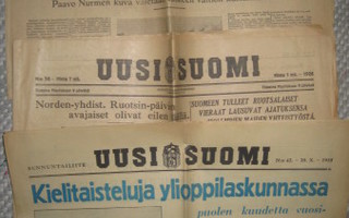 Sanomalehti: Uusi Suomi 3 kpl