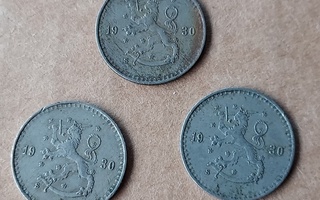 25 penniä - 1930 - 3 kappaletta