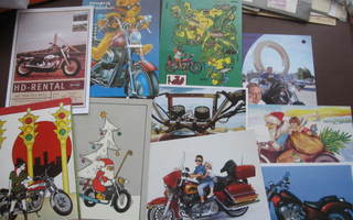 Moottoripyörä postikortteja 10 erinlaista