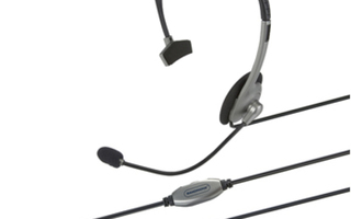 Bandridge VoIP Headset, 2x3.5mm, 1.8 m, musta/harmaa *UUSI*
