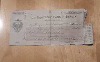 Shekki Deutche Bank in Berlin v.1923