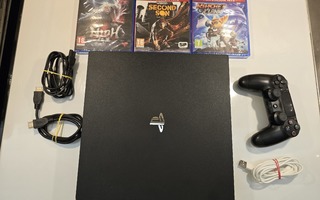 Ps4 PRO [CUH-7216B] 1tb konsoli + 3 peliä