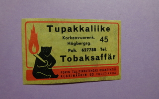 TT-etiketti Tupakkaliike korkeavuorenkatu 45