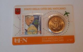 Vatikaani 2019 stamp and coincard n °27