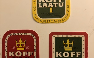 Helsinki, KOFF olut etiketti 3kpl