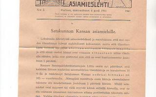 Satakunnan Kansa, asiamies-kirje, asiamieslehti 1941.