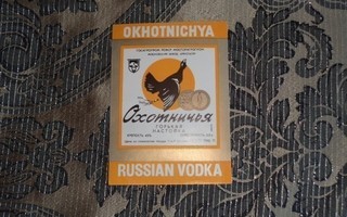 Venäläinen vodka etiketti OKHOTNICHYA