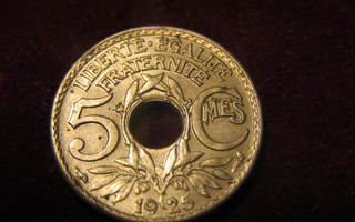 5 centimes 1925 Ranska-France