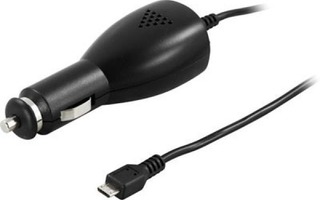 Deltaco USB laturi autoon, USB Micro-B uros, 1A, musta UUSI