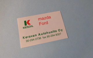 TT-etiketti Kesoil Keravan Autohuolto Oy - Mazda Ford