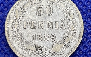 50 penniä 1889 Hopeaa