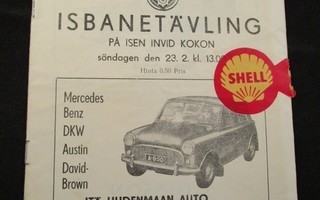 Esite:Jääratakilpailu Kokonniemen jäällä 23.2.1964!(H657)