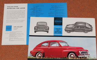 1961 Volvo 544 Special De Luxe esite - KUIN UUSI - PV