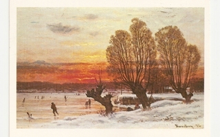 John J. Enneking:  Pond in Winter Twilight