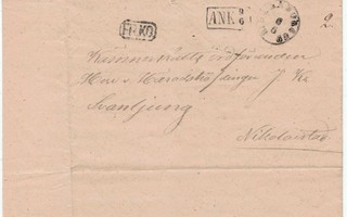 1869 kirje Oulusta Vaasaan