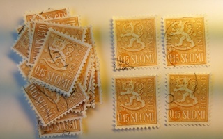 Malli 1963 Leijona keltainen postimerkki 0,15 markka