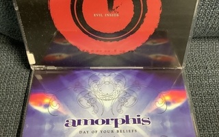 2 X AMORPHIS   CDS  (EVIL INSIDE & DAY OF YOUR BELIEFS)