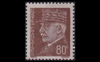 Ranska 519 ** Käyttösarja Pétain 80 C ruskea (1941)