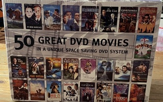 50 GREAT DVD MOVIES, in a unique space saving DVD system