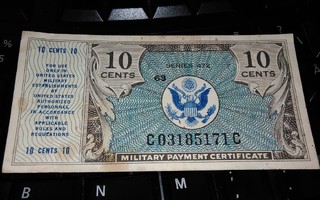 Usa Military Payment 10 Cents Serie 472 sn171 VF+