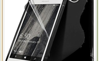 Lumia 650 - Musta geelikuori & suojakalvo #22968