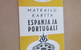 Vintage Matkailukartta Espanja ja Portugali