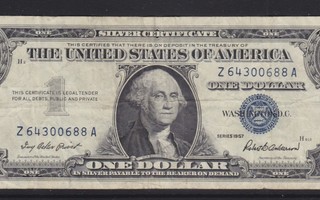Seteli USA 1957 1 dollari blue seal