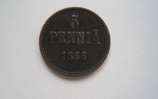 5 PENNIÄ 1866.  1105
