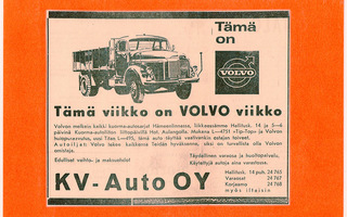 Volvo kuorma-autoviikko 1963 - lehtimainos A5 laminoitu