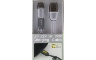 Idmix 3in1 USB2 - Micro-B + Lightning kaapeli 1m eri värisiä