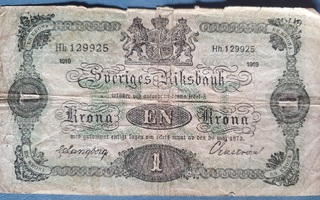 Ruotsi 1 krona (kotia) 1919 seteli