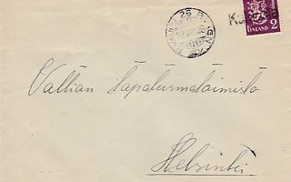 1936, Kirje Postivaunu 26 , rivileima Kukkola